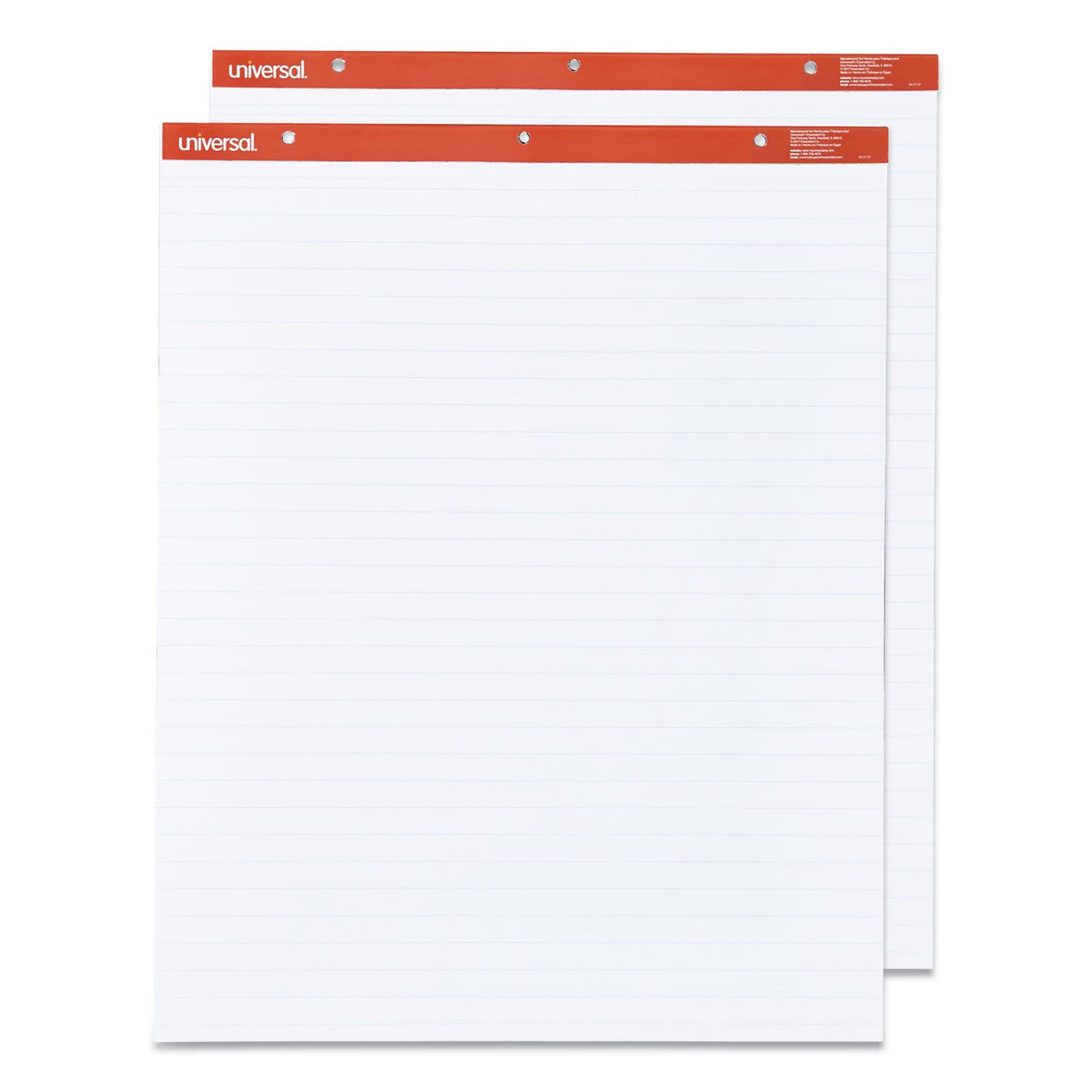 Universal Easel Pads/Flip Charts, Presentation Format (1" Rule), 27 x 34, White, 50 Sheets, 2/Carton