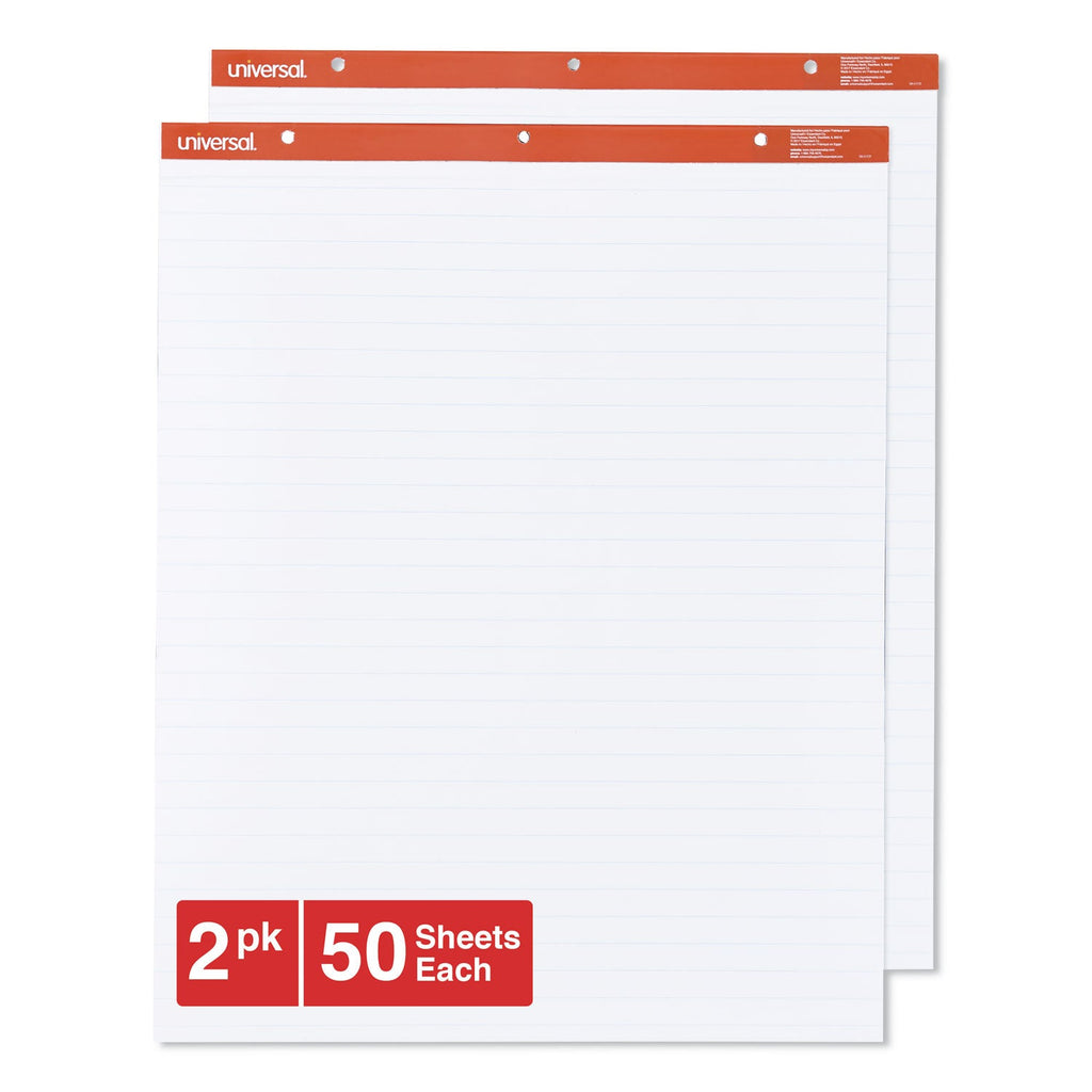 Universal Easel Pads/Flip Charts, Presentation Format (1" Rule), 27 x 34, White, 50 Sheets, 2/Carton