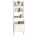 72.5 Inch Tall Bookshelf with Cabinet Anti-Tipping Kits and Metal Frame