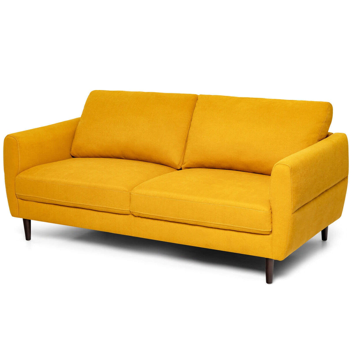72 Inch Small Fabric Loveseat Sofa Couch with Wood Legs