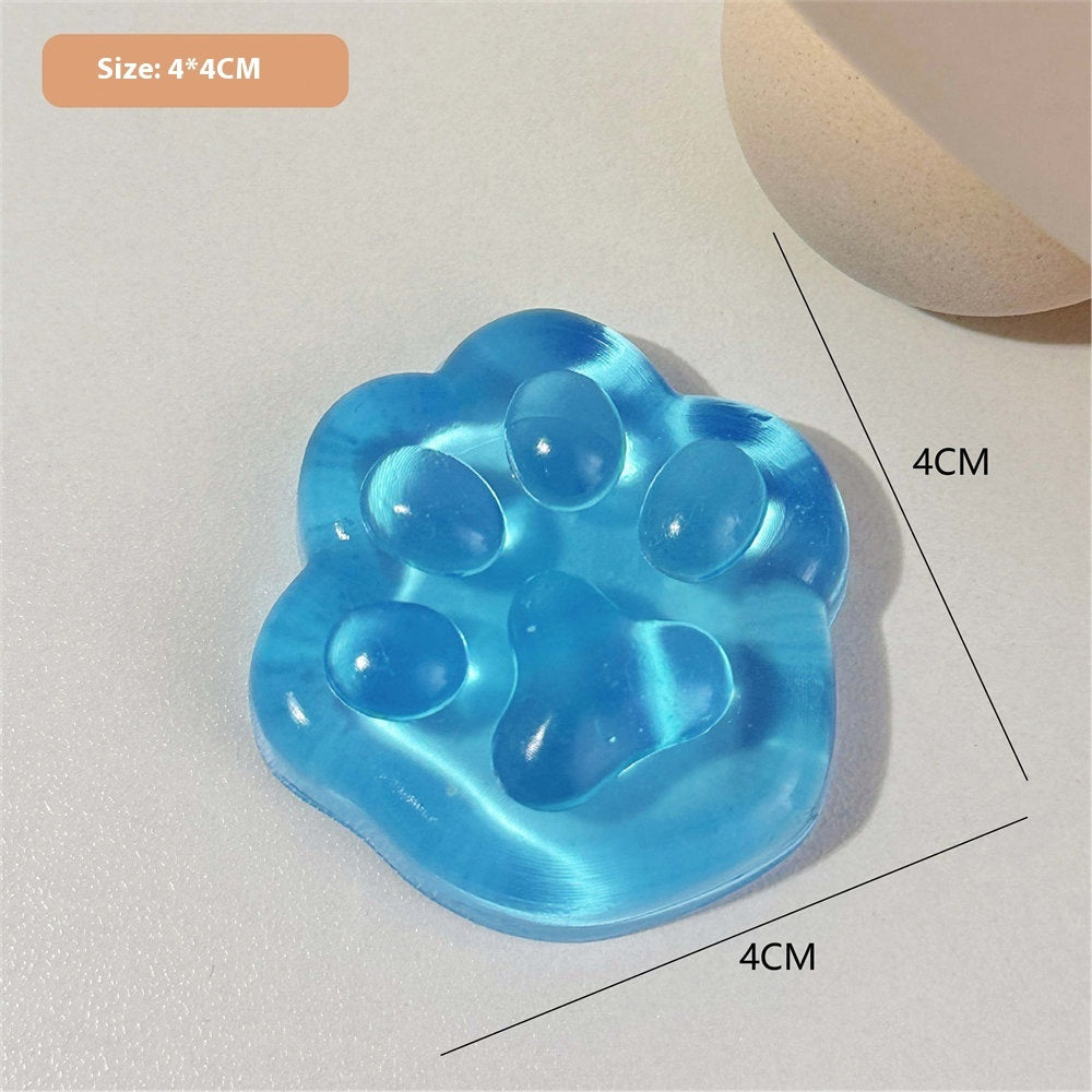Transparent Glitter Squeeze Toy – Cat’s Paw, Ice Cube & Bream Styles