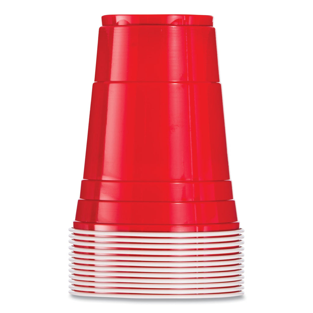 Dart Solo Plastic Party Cold Cups, 16 oz, Red, 50/Pack