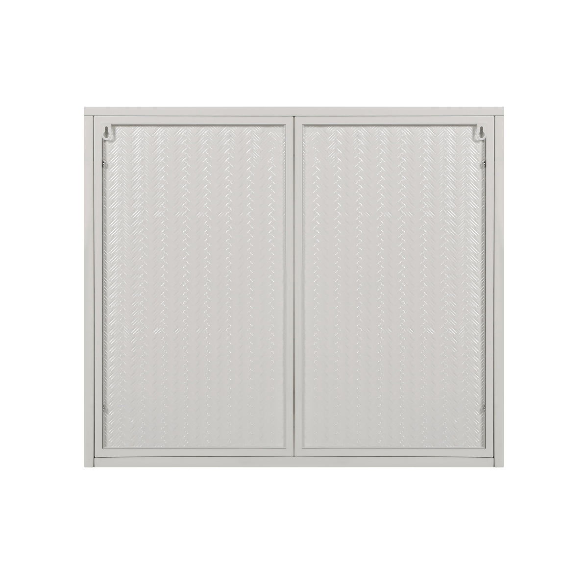 27.56"Glass Doors Modern Two-door Wall Cabinet with Featuring Three-tier Storage White