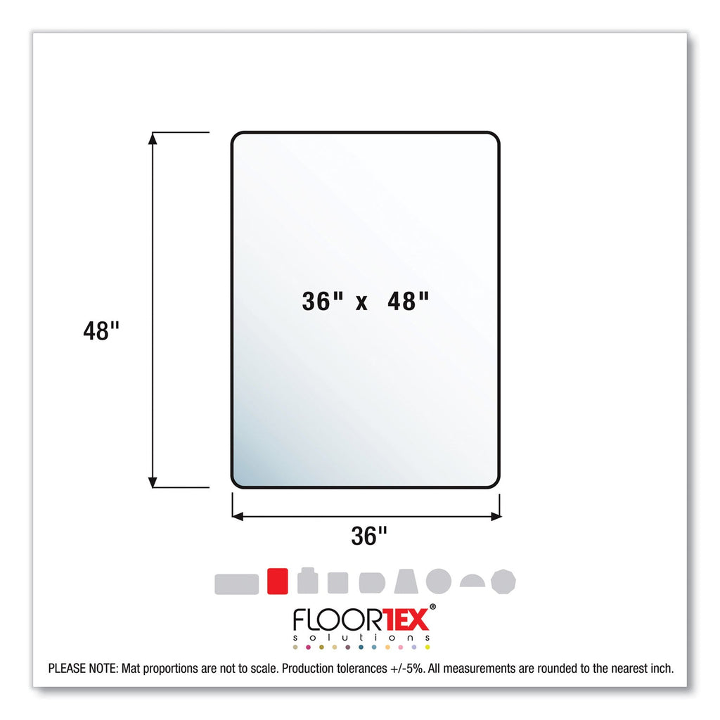 Floortex Cleartex Advantagemat Phthalate Free PVC Chair Mat for Low Pile Carpet, 48 x 36, Clear