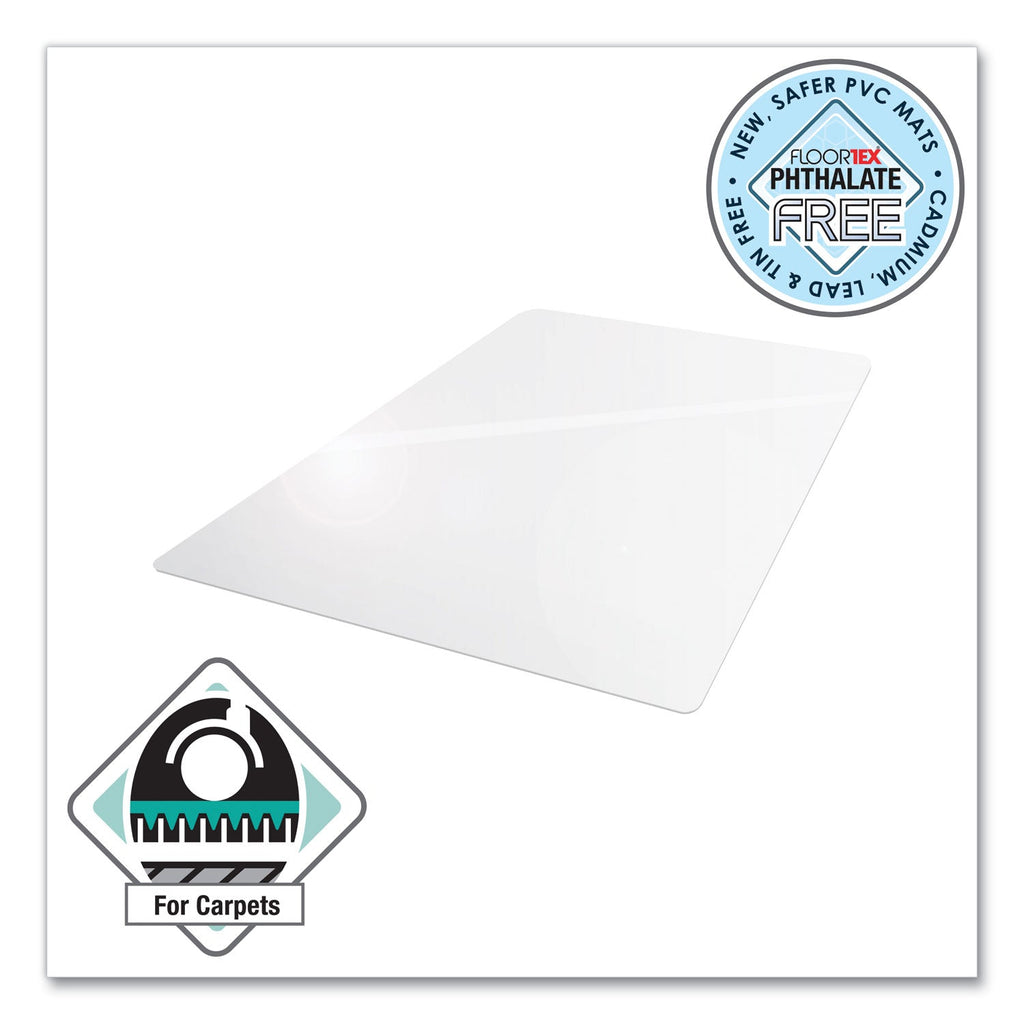 Floortex Cleartex Advantagemat Phthalate Free PVC Chair Mat for Low Pile Carpet, 53 x 45, Clear