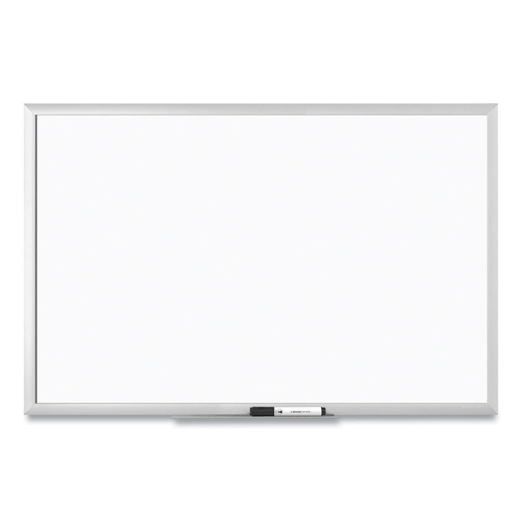 U Brands Melamine Dry Erase Board, 36 x 24, White Surface, Silver Frame