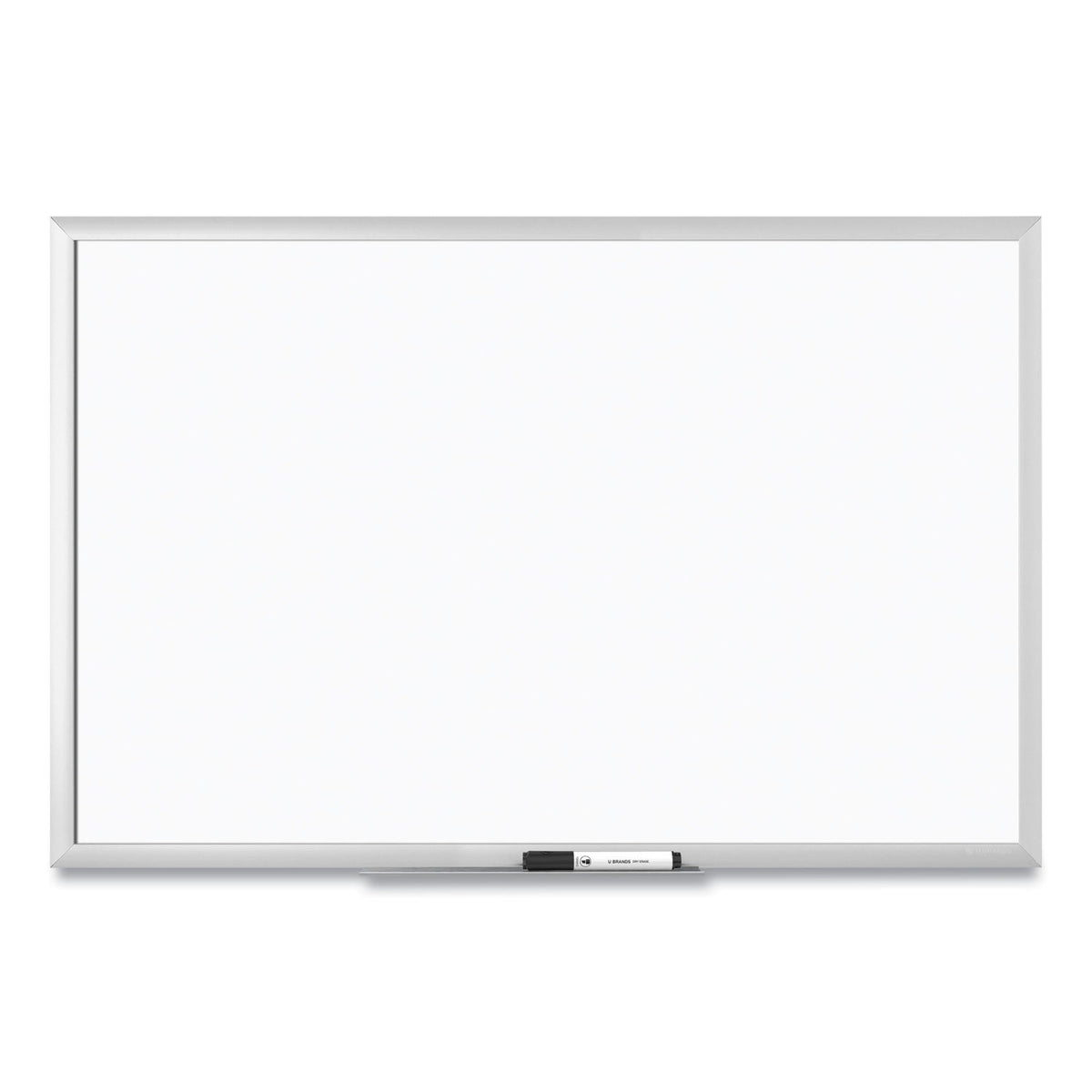 U Brands Melamine Dry Erase Board, 36 x 24, White Surface, Silver Frame