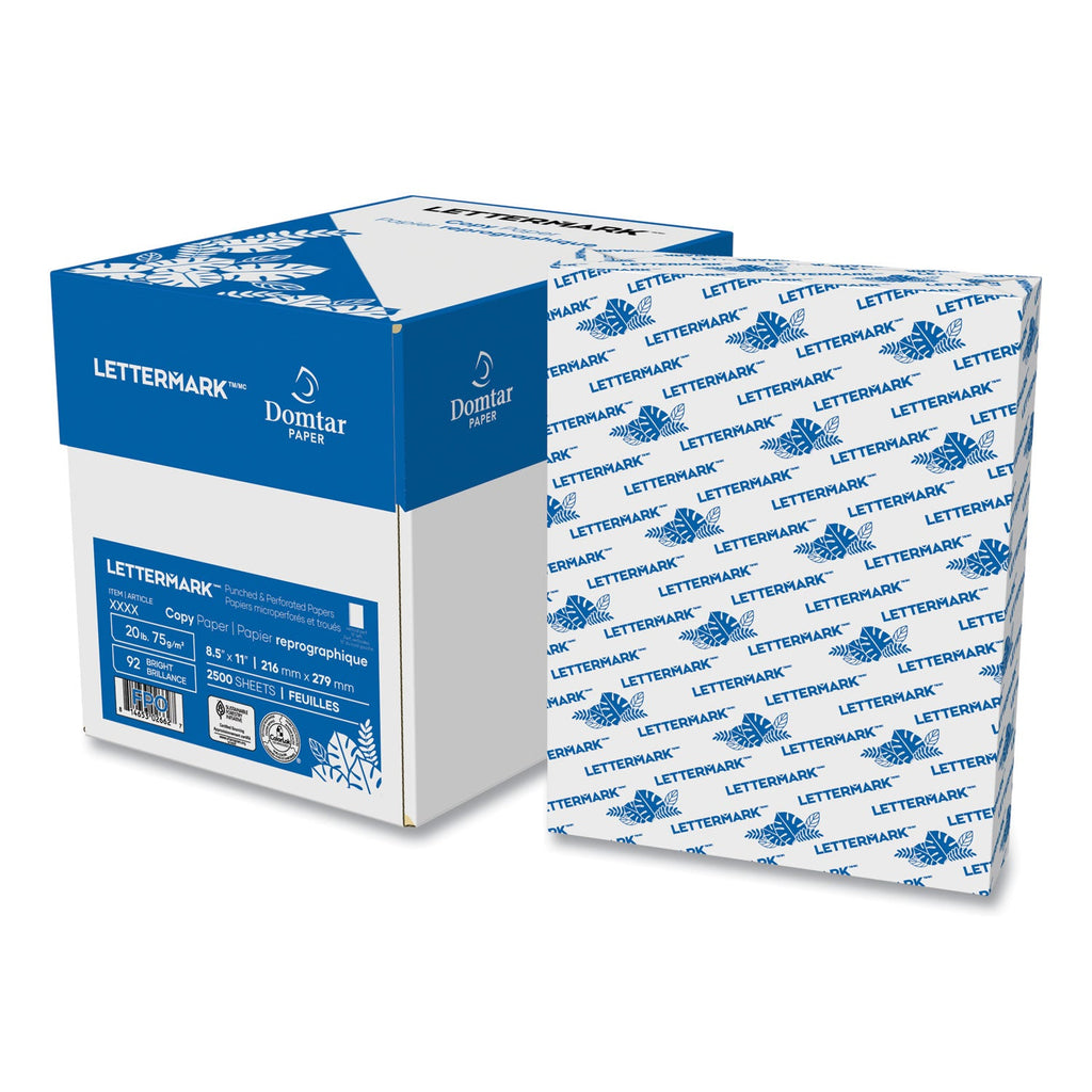 Lettermark Custom Cut-Sheet Copy Paper, 92 Bright, Micro-Perforated 3.5" from Bottom, 20 lb Bond Weight, 8.5 x 11, White, 500/Ream