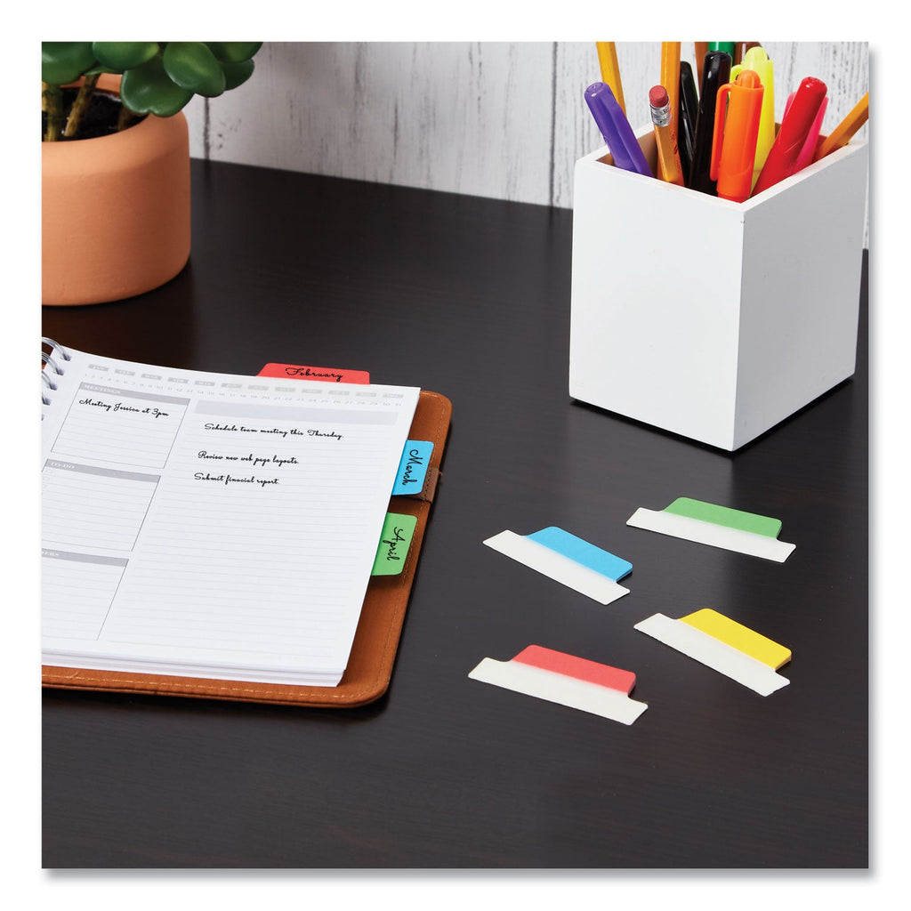 Avery Ultra Tabs Repositionable Tabs, Margin Tabs: 2.5" x 1", 1/5-Cut, Assorted Colors, 24/Pack