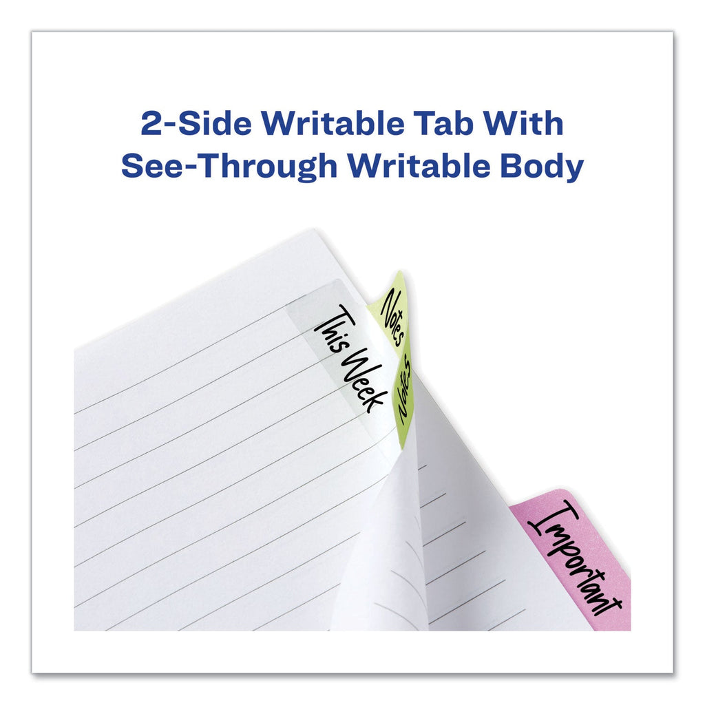 Avery Ultra Tabs Repositionable Tabs, Margin Tabs: 2.5" x 1", 1/5-Cut, Assorted Pastel Colors, 24/Pack