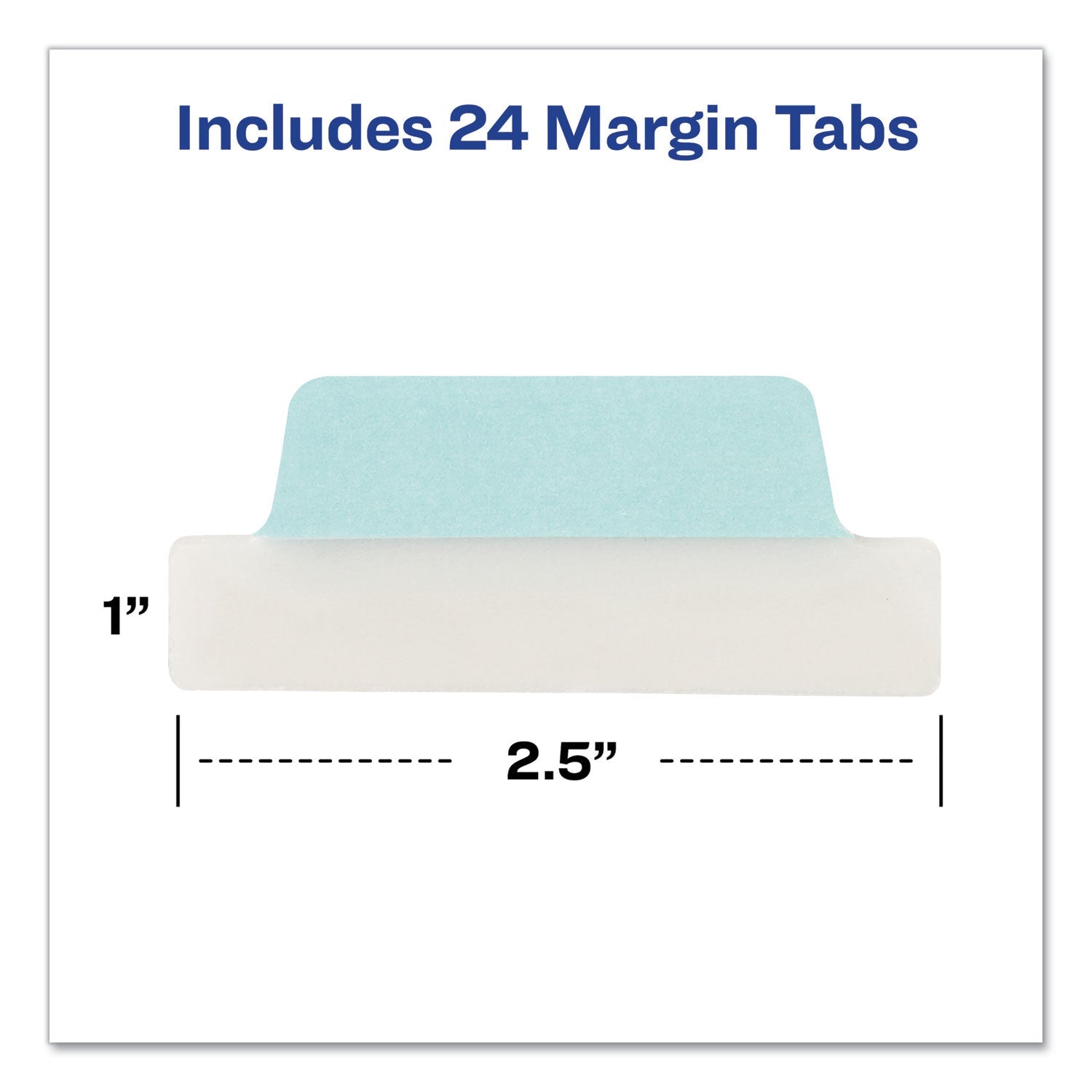 Avery Ultra Tabs Repositionable Tabs, Margin Tabs: 2.5" x 1", 1/5-Cut, Assorted Pastel Colors, 24/Pack