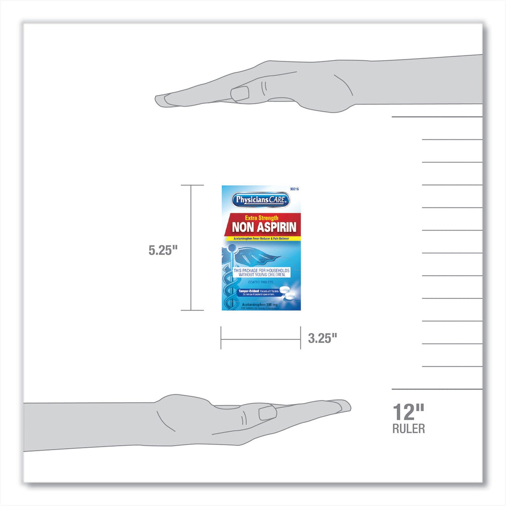 PhysiciansCare Non Aspirin Acetaminophen Medication, Two-Pack, 50 Packs/Box