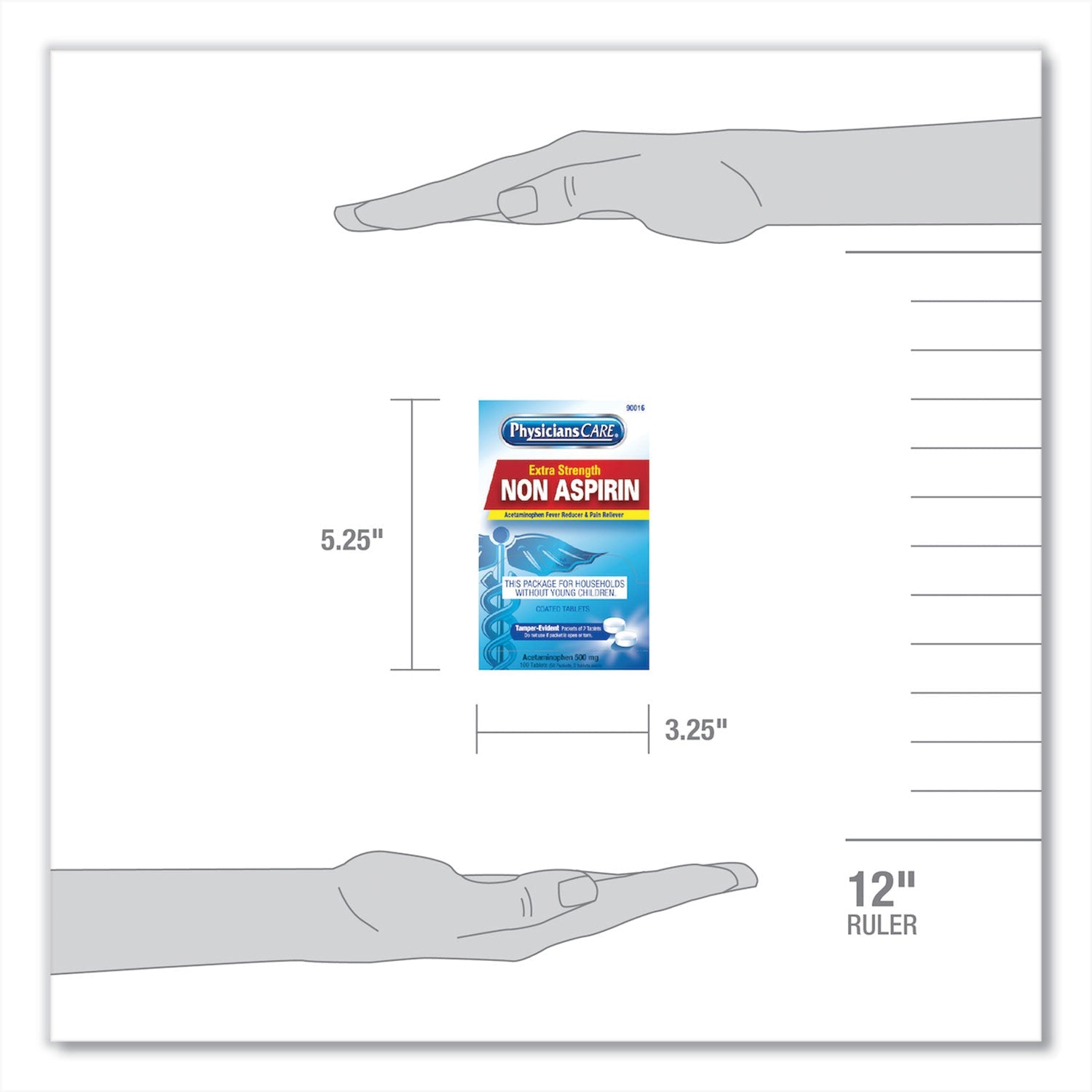 PhysiciansCare Non Aspirin Acetaminophen Medication, Two-Pack, 50 Packs/Box