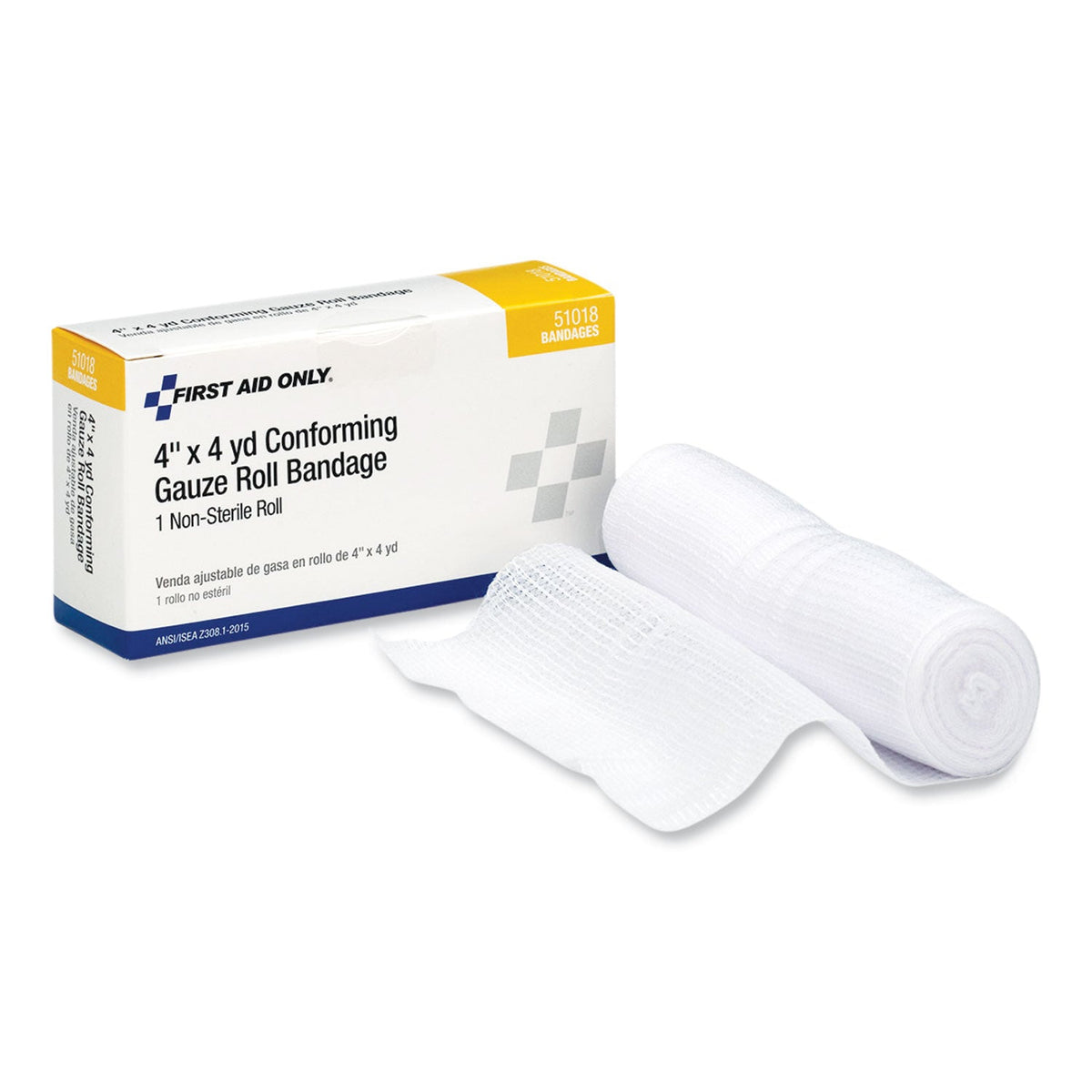 PhysiciansCare First Aid Conforming Gauze Bandage, Non-Sterile, 4" Wide