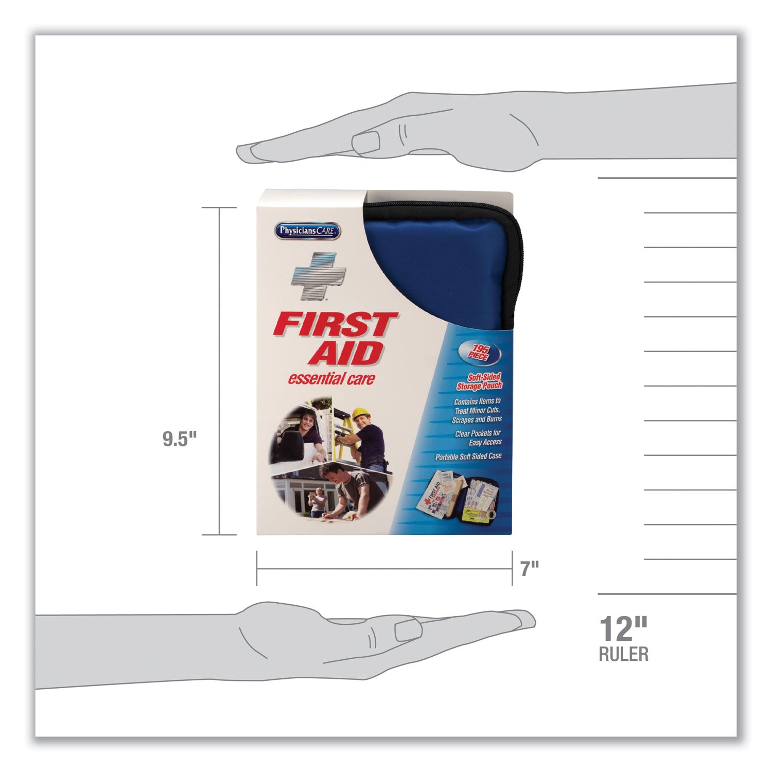 PhysiciansCare Soft-Sided First Aid Kit for up to 25 People, 195 Pieces, Soft Fabric Case