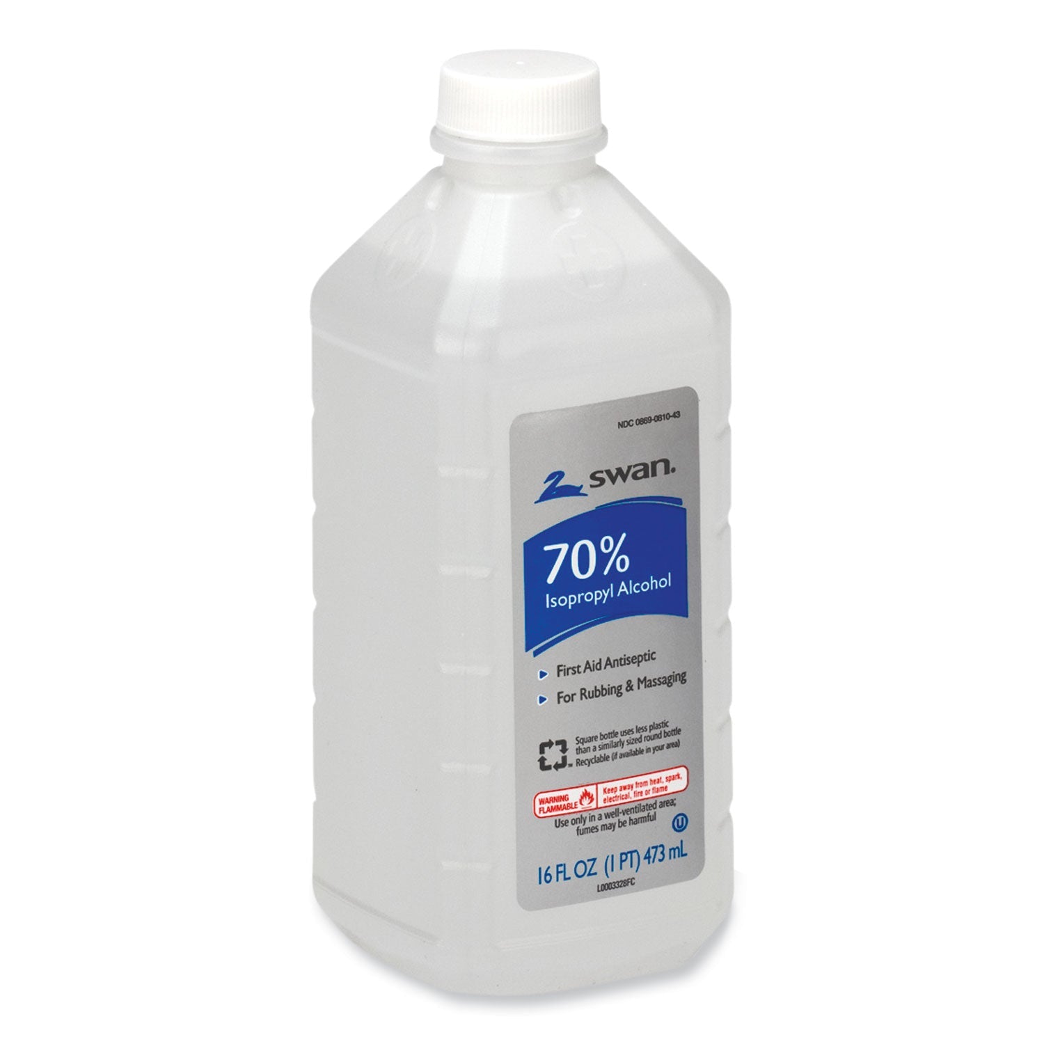 PhysiciansCare First Aid Kit Rubbing Alcohol, Isopropyl Alcohol, 16 oz Bottle