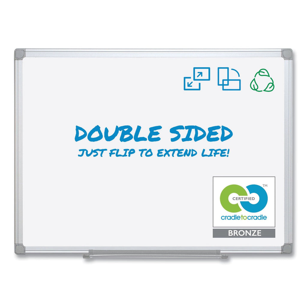 MasterVision Earth Silver Easy Clean Dry Erase Boards, 48 x 96, White, Aluminum Frame