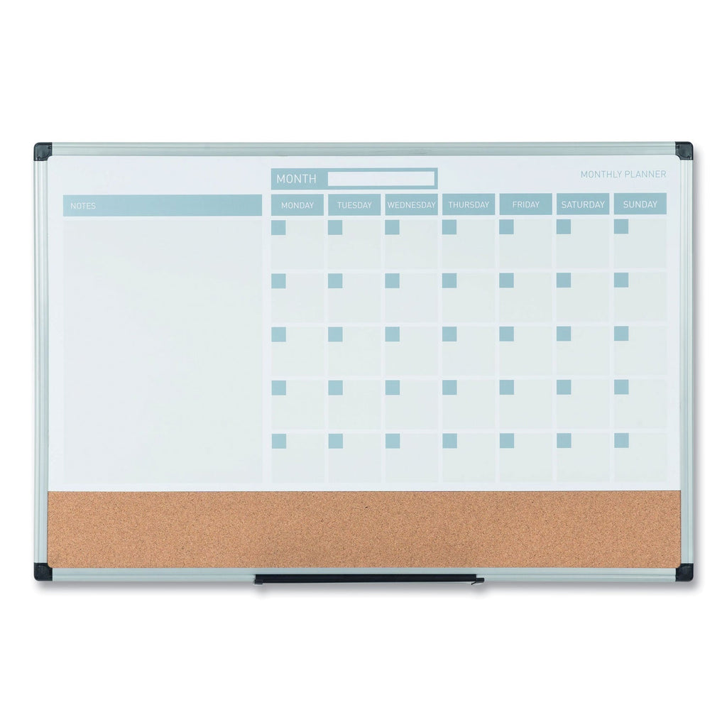MasterVision 3-in-1 Calendar Planner Dry Erase Board, 36 x 24, Silver Frame