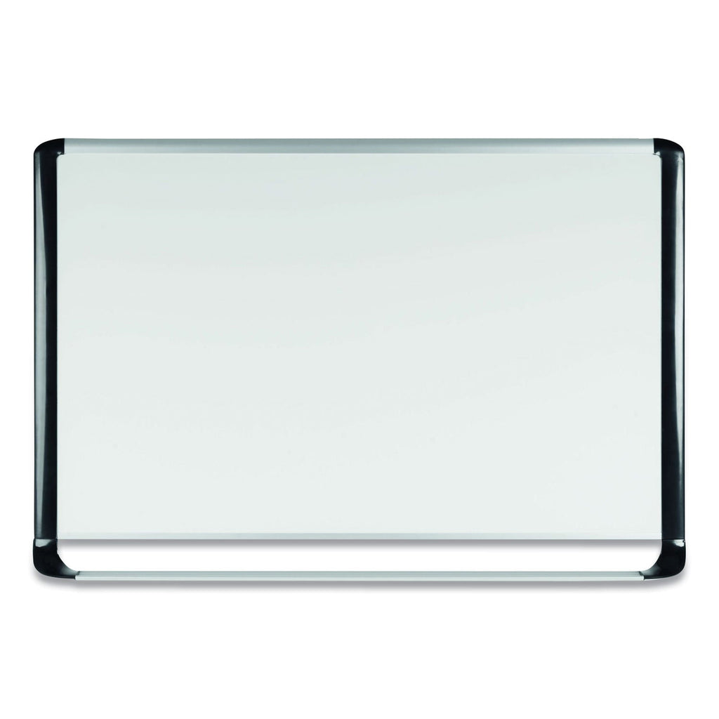 MasterVision Lacquered steel magnetic dry erase board, 48 x 96, Silver/Black