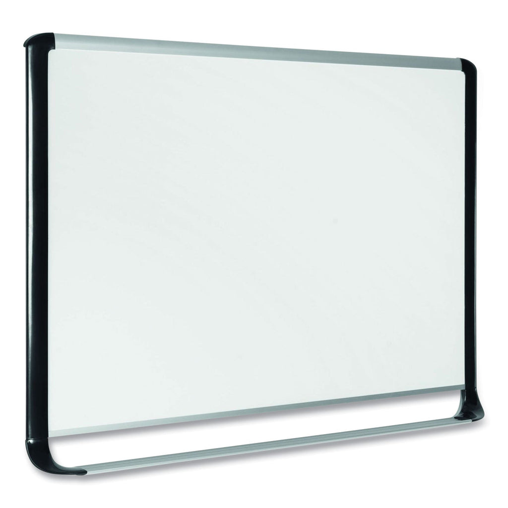 MasterVision Lacquered steel magnetic dry erase board, 48 x 96, Silver/Black