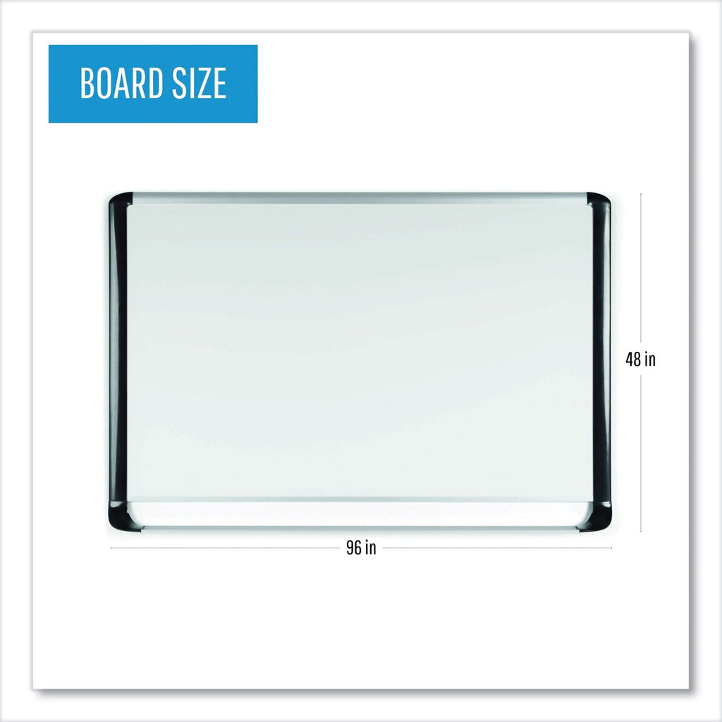 MasterVision Porcelain Magnetic Dry Erase Board, 48x96, White/Silver