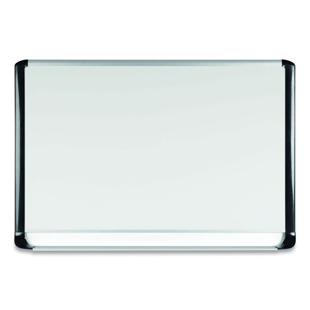 MasterVision Lacquered steel magnetic dry erase board, 48 x 72, Silver/Black