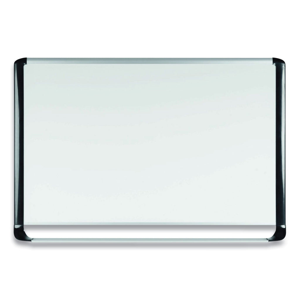 MasterVision Lacquered steel magnetic dry erase board, 48 x 72, Silver/Black