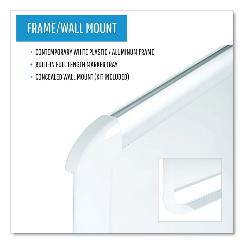 MasterVision Lacquered steel magnetic dry erase board, 48 x 72, Silver/White