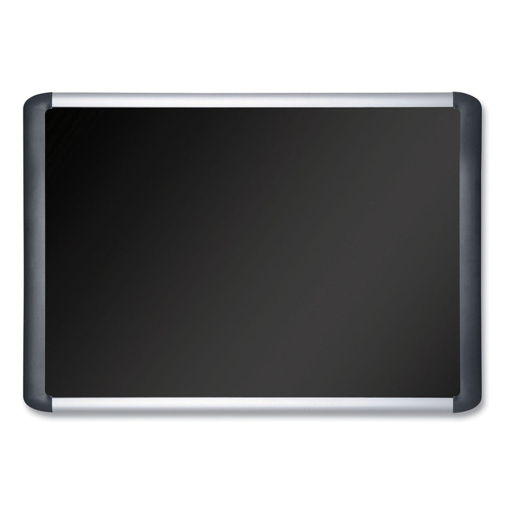 MasterVision Black fabric bulletin board, 48 x 72, Silver/Black