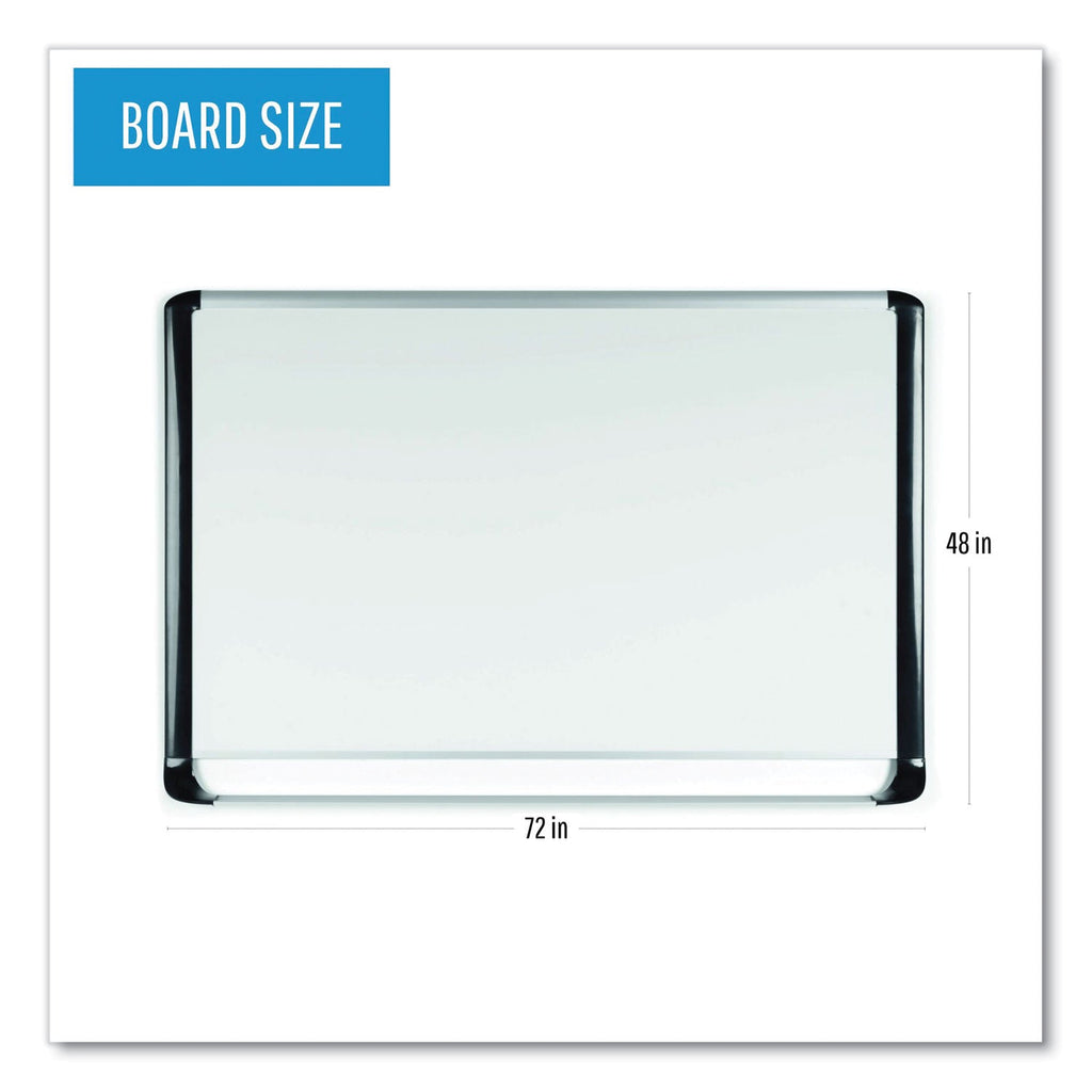 MasterVision Porcelain Magnetic Dry Erase Board, 48x72, White/Silver