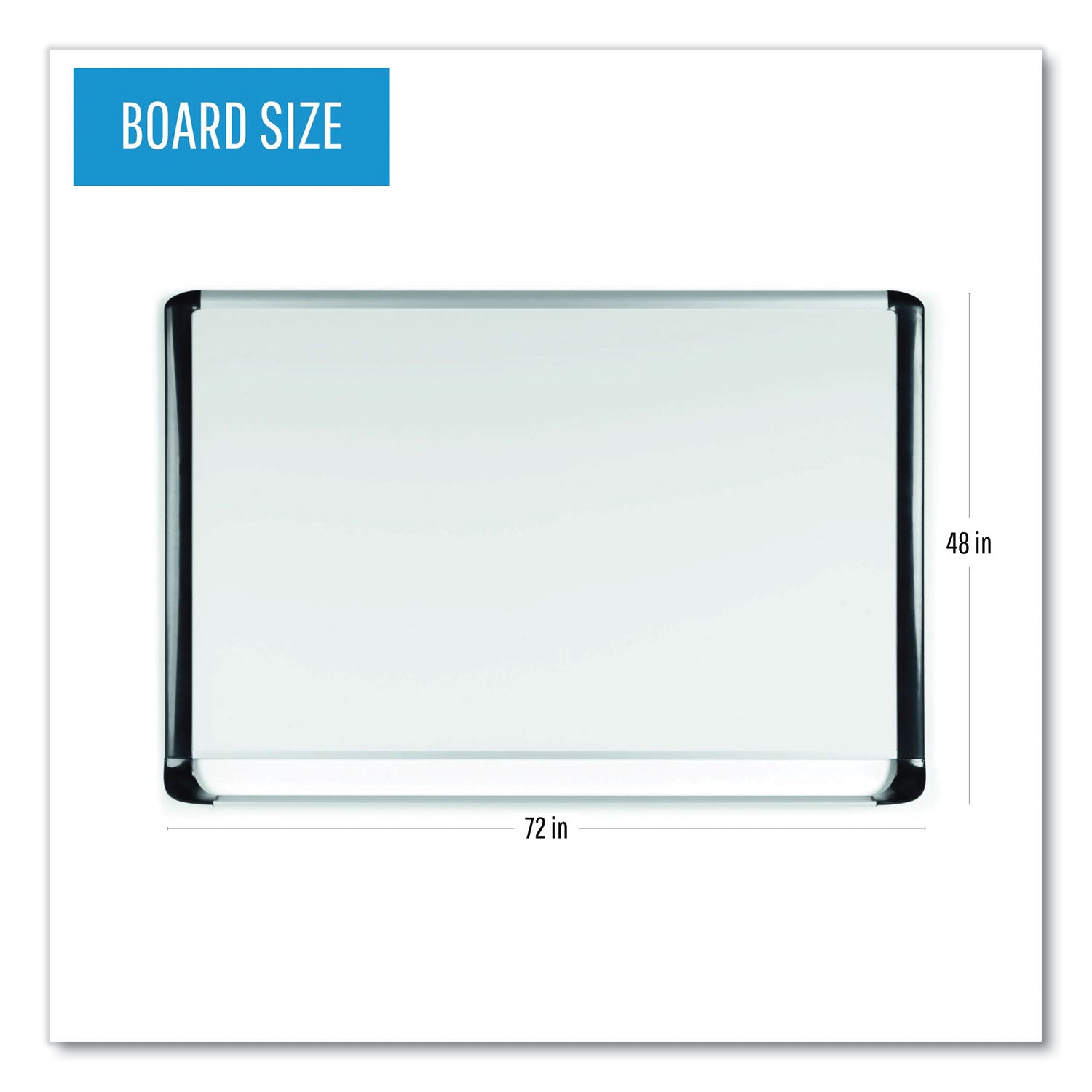 MasterVision Porcelain Magnetic Dry Erase Board, 48x72, White/Silver