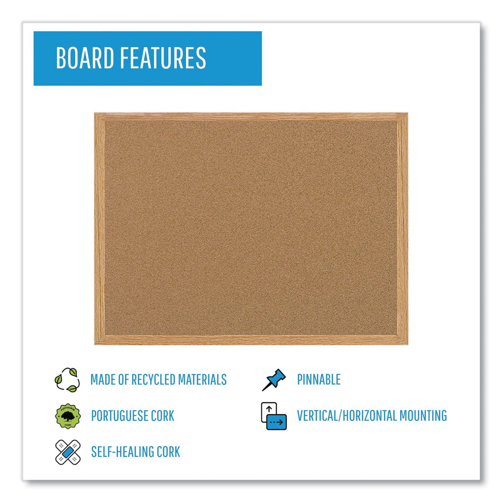 MasterVision Earth Cork Board, 36 x 48, Wood Frame