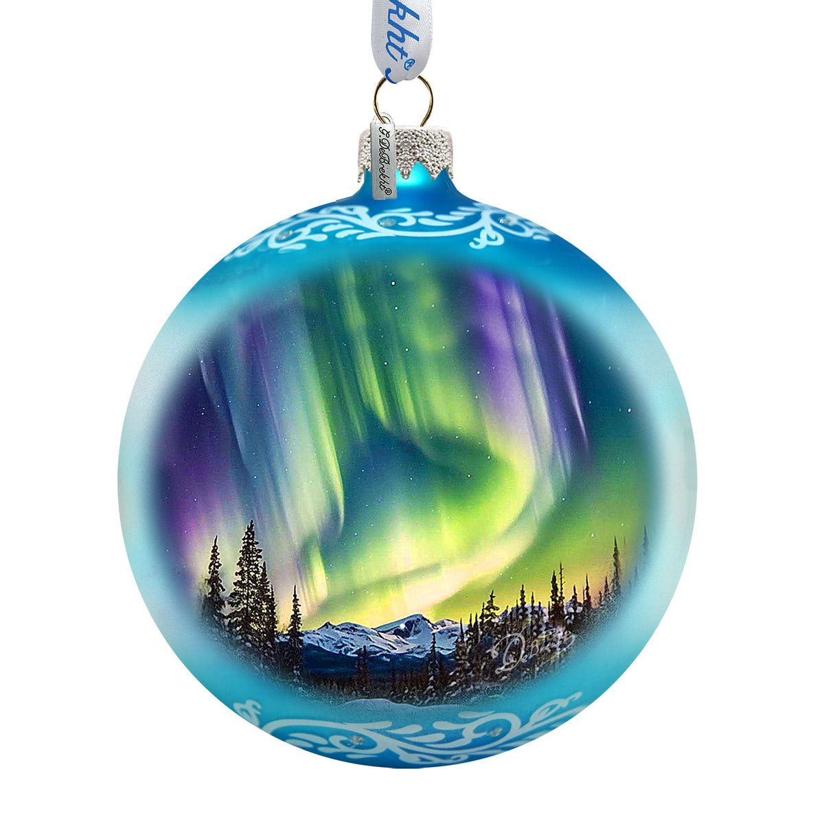 Northern Lights Glass Ornament – Handcrafted Mercury Glass Ornament - Wildlife Holiday Decor by G. DeBrekht - 73397