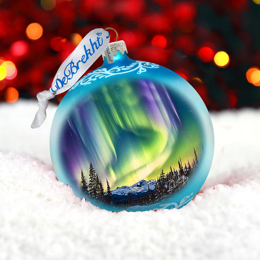 Northern Lights Glass Ornament – Handcrafted Mercury Glass Ornament - Wildlife Holiday Decor by G. DeBrekht - 73397