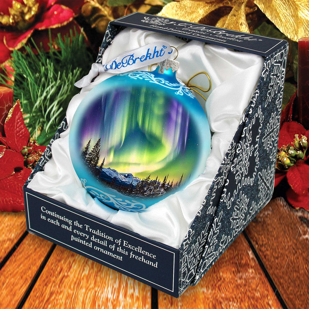 Northern Lights Glass Ornament – Handcrafted Mercury Glass Ornament - Wildlife Holiday Decor by G. DeBrekht - 73397