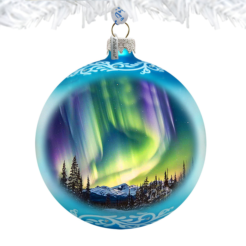 Northern Lights Glass Ornament – Handcrafted Mercury Glass Ornament - Wildlife Holiday Decor by G. DeBrekht - 73397