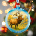 Elk Glass Christmas Ornament – Holiday Splendor Wildlife Ornament by G. DeBrekht – 73408
