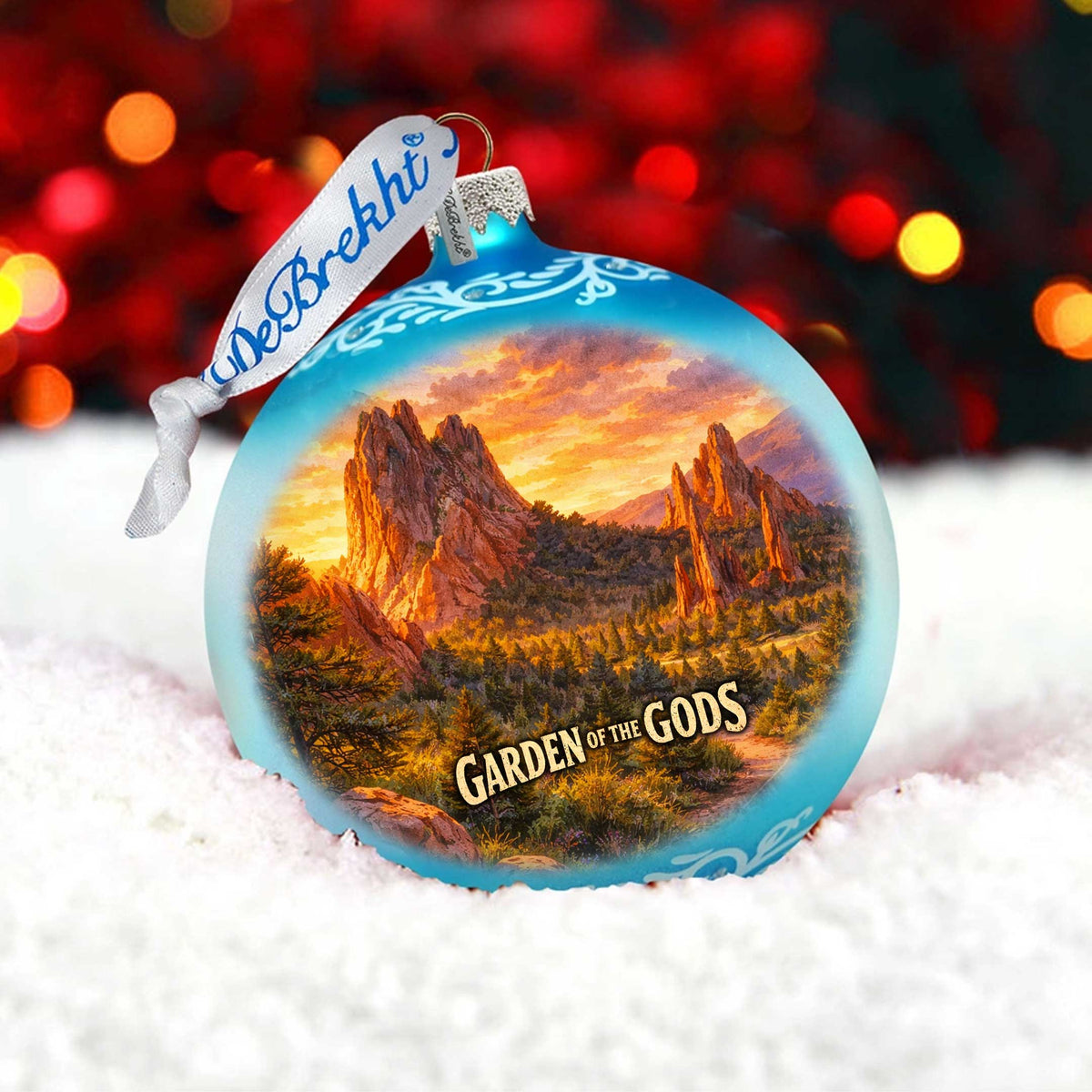 Garden of the Gods Colorado Glass Christmas Ornament – Holiday Splendor Scenic Ornament by G. DeBrekht – 73461
