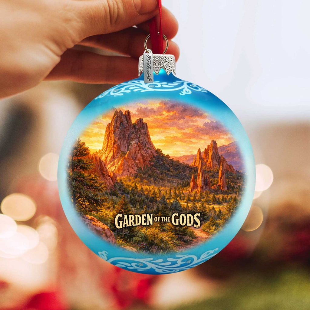 Garden of the Gods Colorado Glass Christmas Ornament – Holiday Splendor Scenic Ornament by G. DeBrekht – 73461