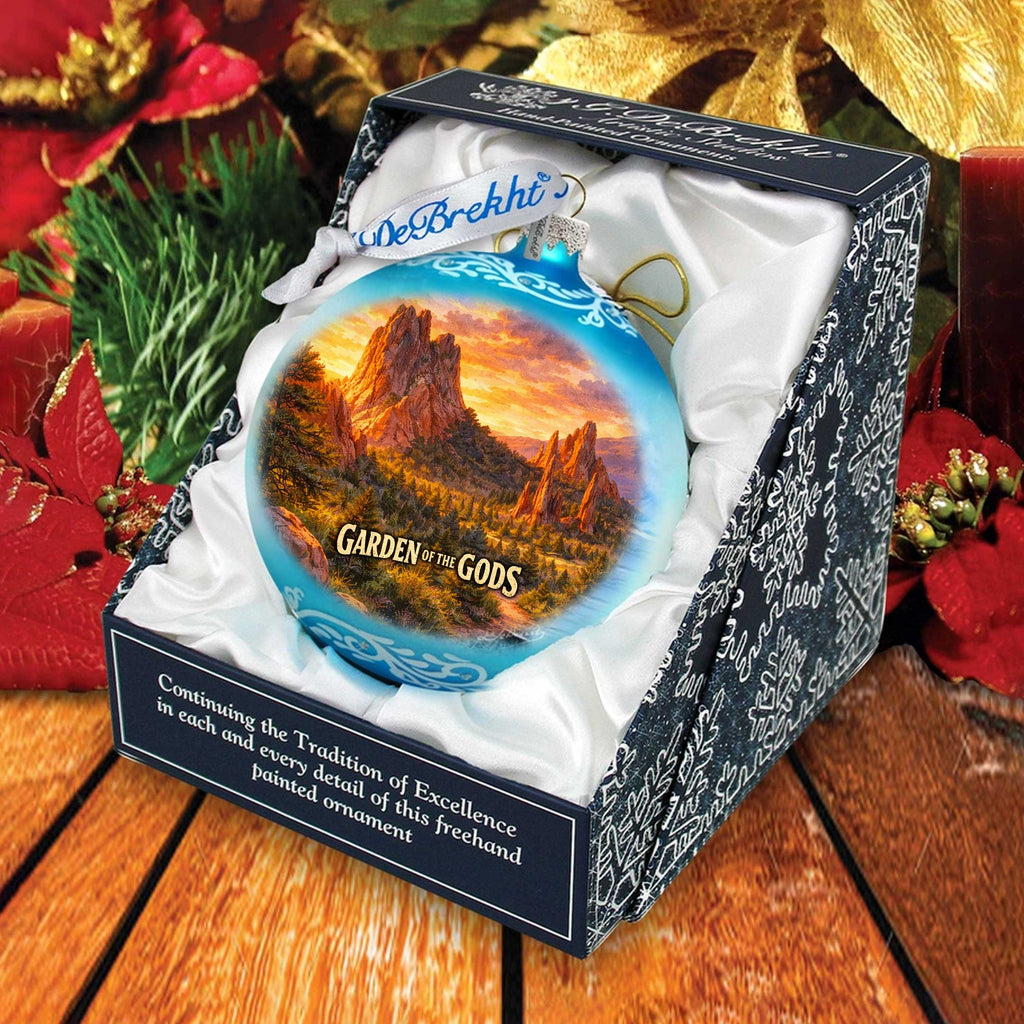 Garden of the Gods Colorado Glass Christmas Ornament – Holiday Splendor Scenic Ornament by G. DeBrekht – 73461