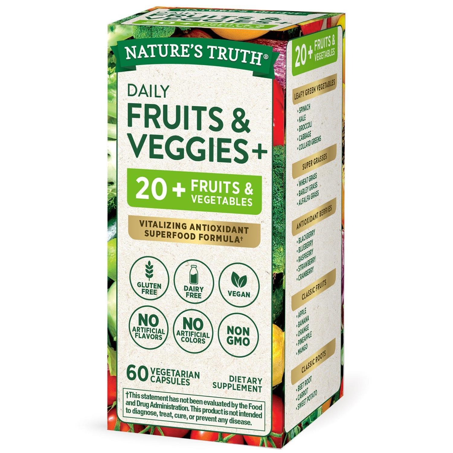 Nature's Truth Daily Fruit & Veggies +, 60 Vegetarian Capsules