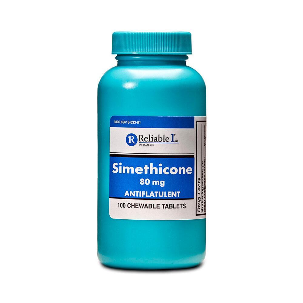 Reliable 1 Labs Simethicone Chewable Tablets 80 Mg
