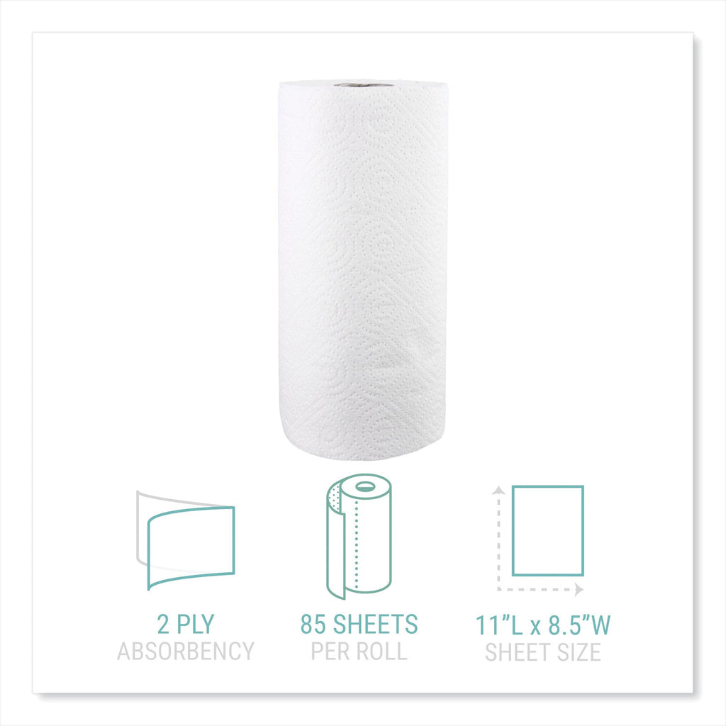 Windsoft Kitchen Roll Towels, 2-Ply, 11 x 8.5, White, 85/Roll, 30 Rolls/Carton