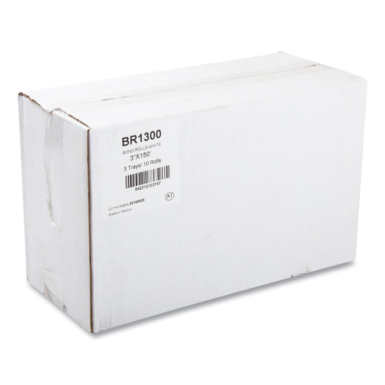AmerCareRoyal Register Rolls, 3" x 150 ft, White, 30/Carton