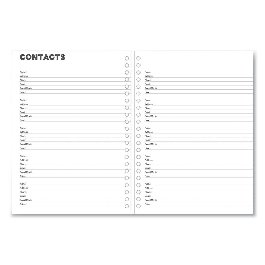 Universal Weekly Planner, 11 x 8, Black Cover, 14-Month, Dec 2022 through Jan 2024