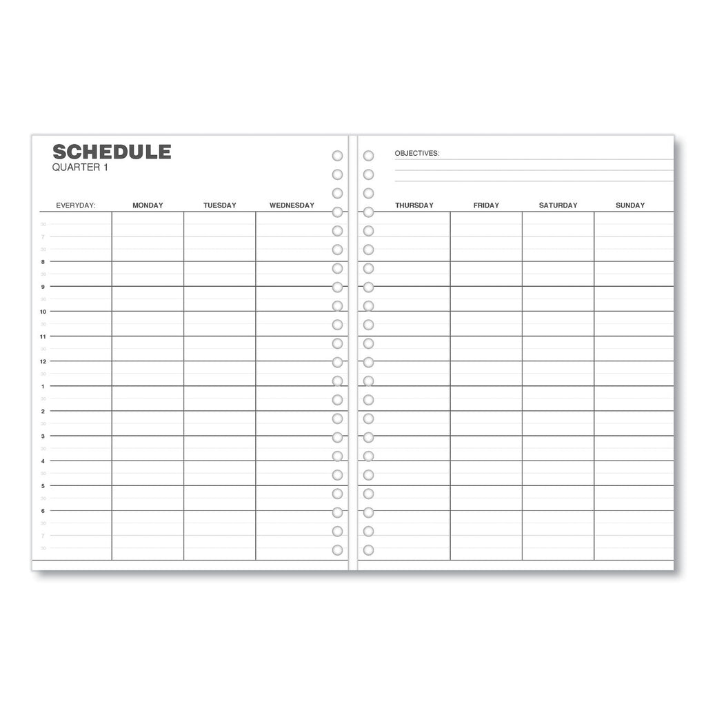 Universal Monthly Planner, 11 x 8, Black Cover, 14-Month, Dec 2022 through Jan 2024
