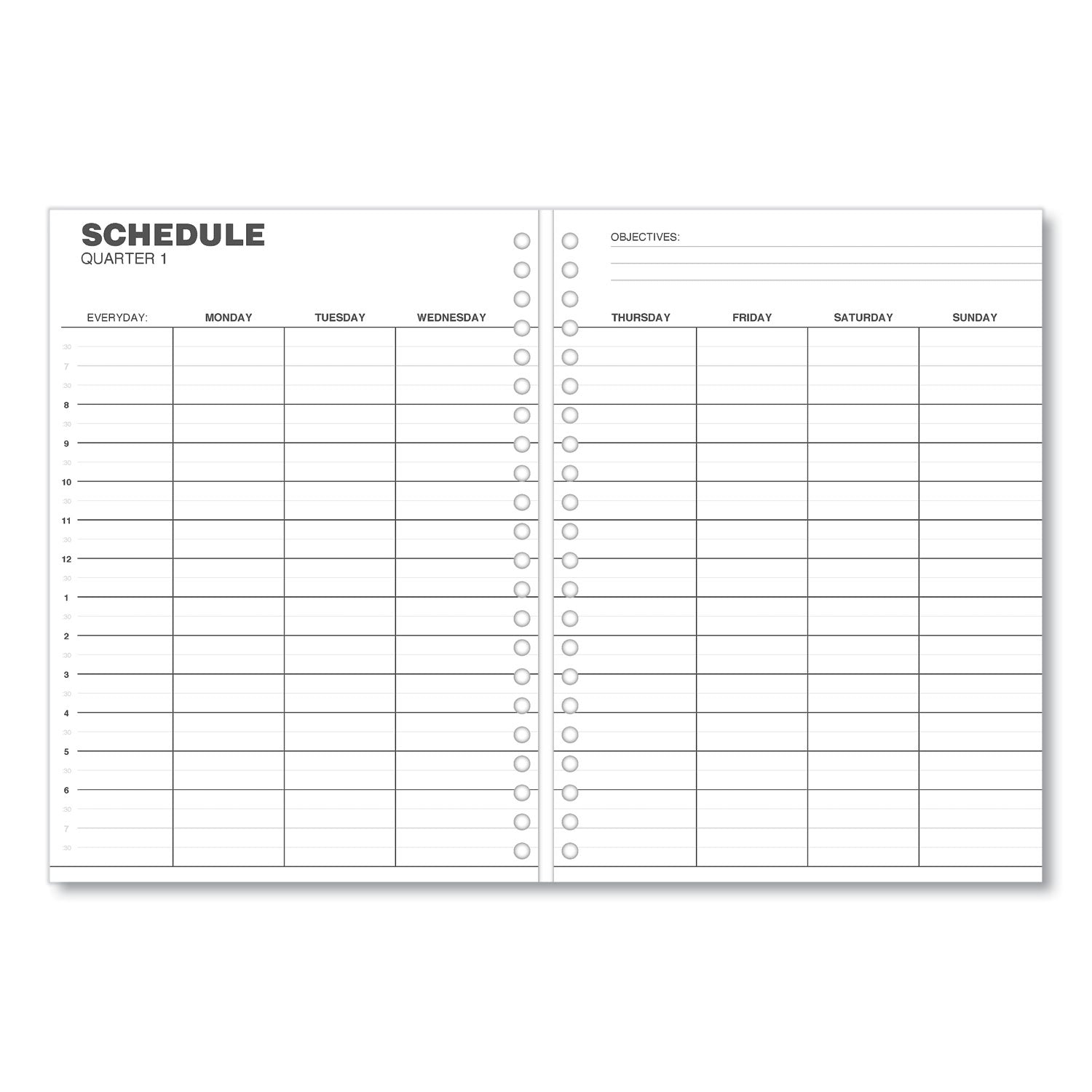 Universal Monthly Planner, 11 x 8, Black Cover, 14-Month, Dec 2022 through Jan 2024