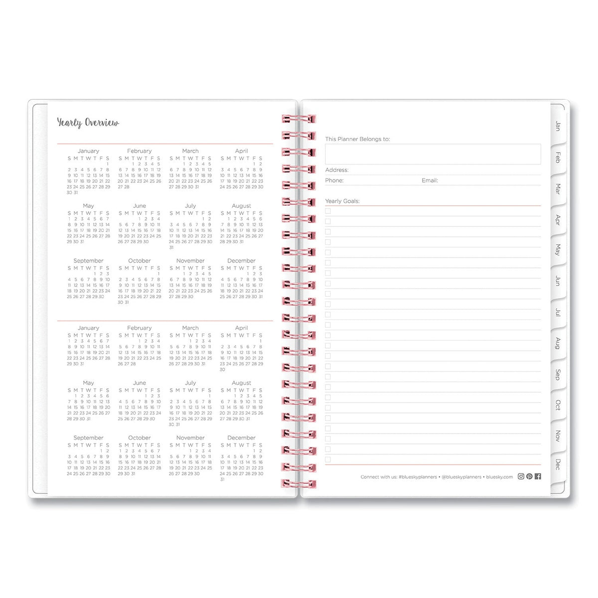 Blue Sky Joselyn Weekly/Monthly Planner, Joselyn Floral Artwork, 8 x 5, Pink/Peach/Black Cover, 12-Month (Jan to Dec): 2023