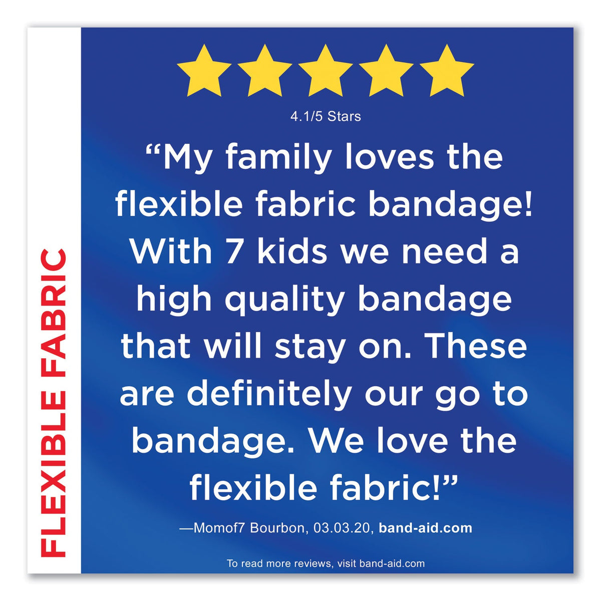 BAND-AID Flexible Fabric Adhesive Bandages, Assorted, 100/Box