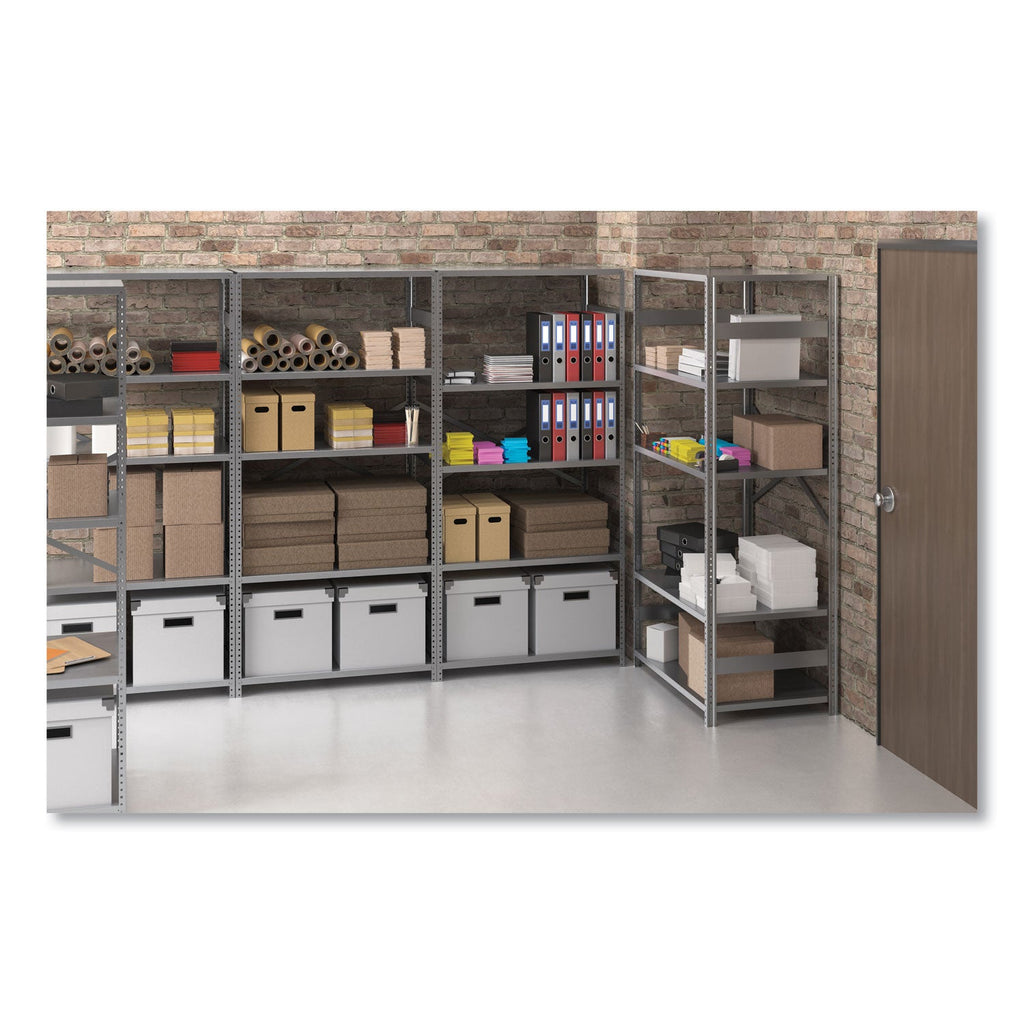 Tennsco Closed Commercial Steel Shelving, Five-Shelf, 36w x 12d x 75h, Medium Gray